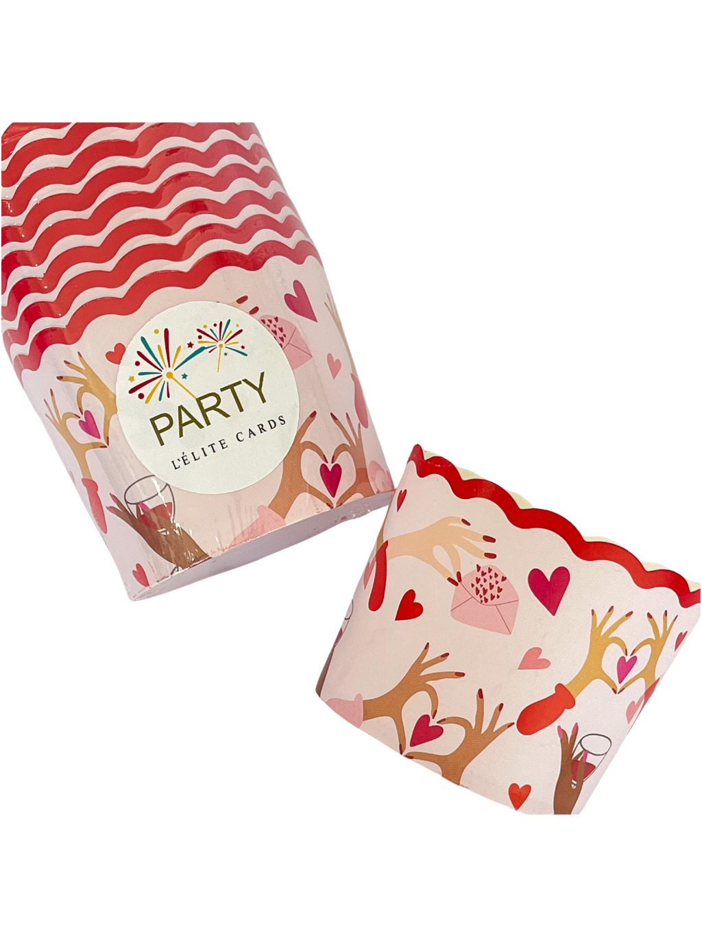 Vasos snacks love hands