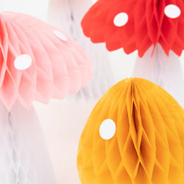 Decoración Hongos nido de abeja