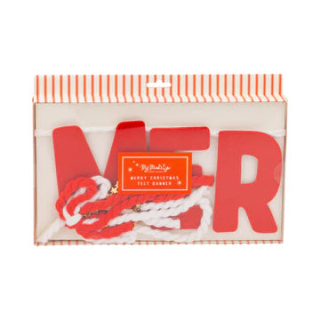 Guirnalda "Merry Christmas" en fieltro Grueso