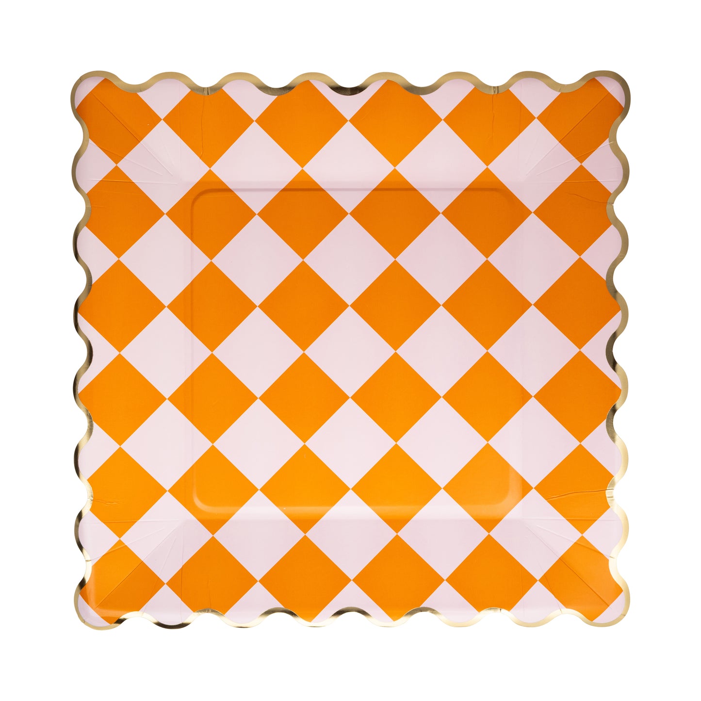 Platos grandes Rombos en Rosado y Naranja