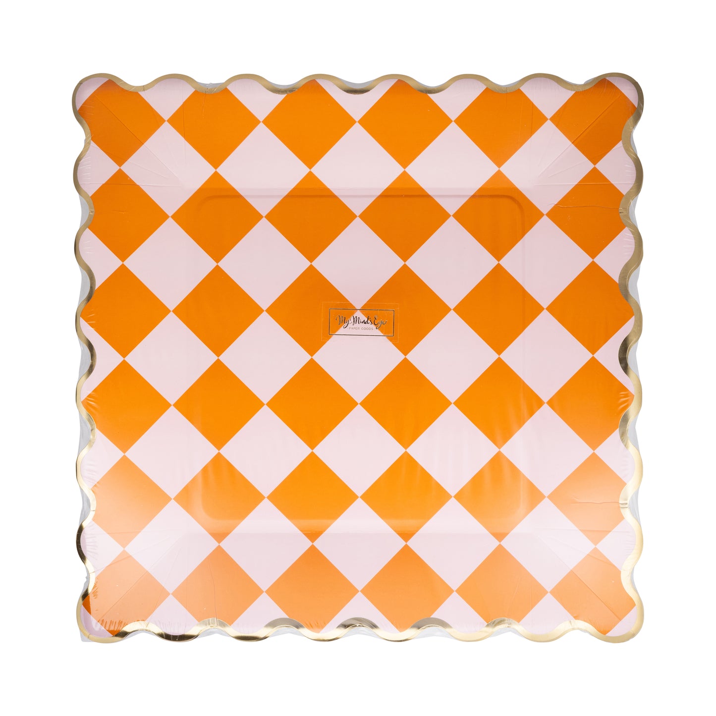 Platos grandes Rombos en Rosado y Naranja