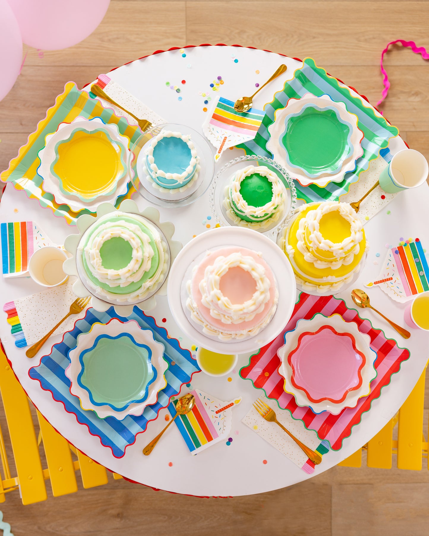 Platos Rayas colores vivos