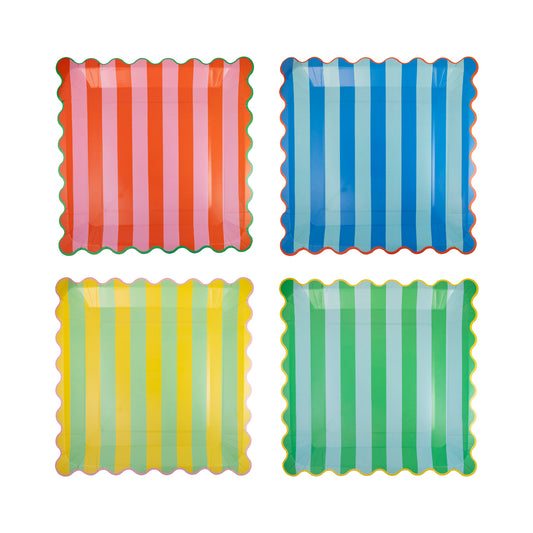 Platos Rayas colores vivos