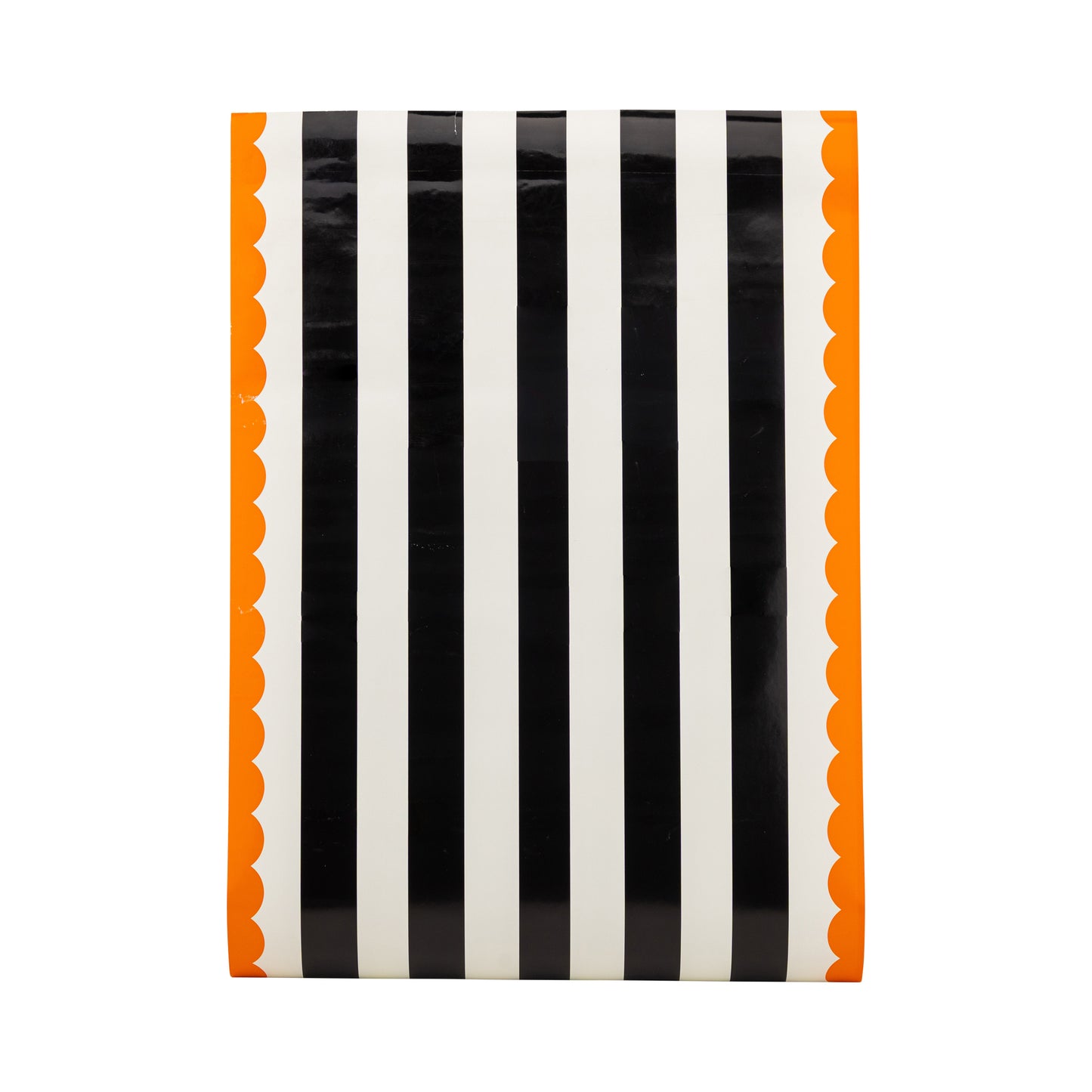 Camino de Mesa en papel con rayas naranjas y negras