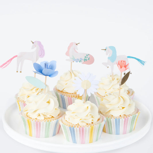 Kit para cupcakes unicornios en la pradera