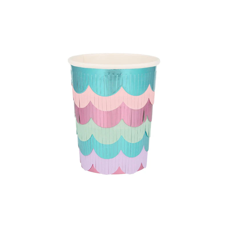 Vasos con flecos festoneados de Sirena