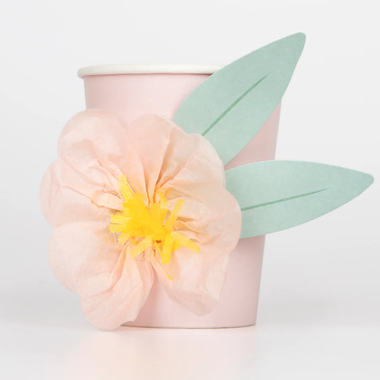 Vasos con aplique de flor