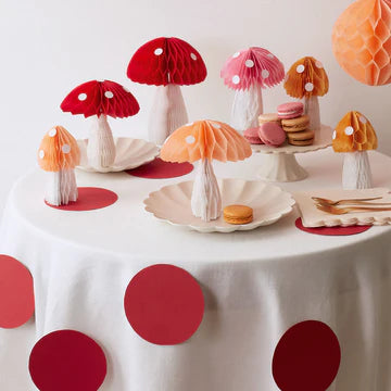 Decoración Hongos nido de abeja