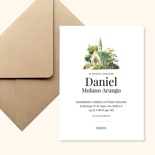 Invitación Capilla / 12 unds.