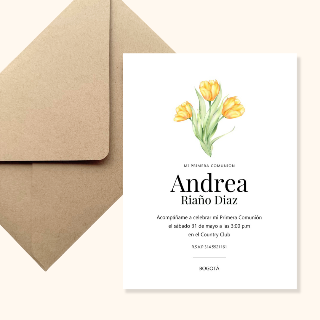Invitación Tulipanes / 12 unds.