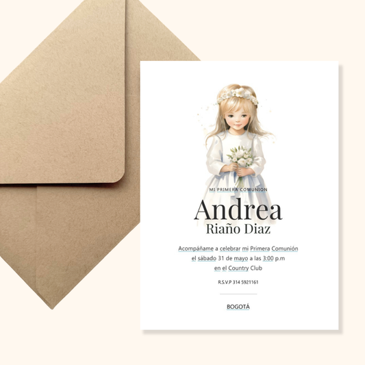 Invitación Nina / 12 unds.