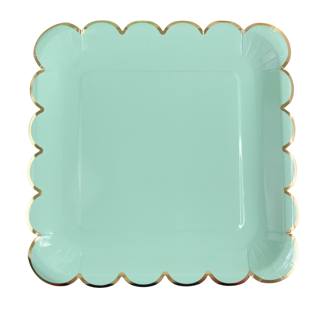 Platos Festón verde menta